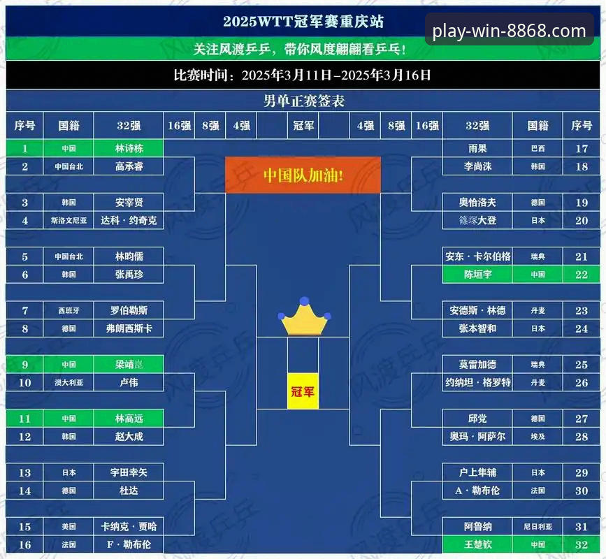 专业体育平台 WTT重庆冠军赛男单决赛深度复盘与观赛平台选择指南